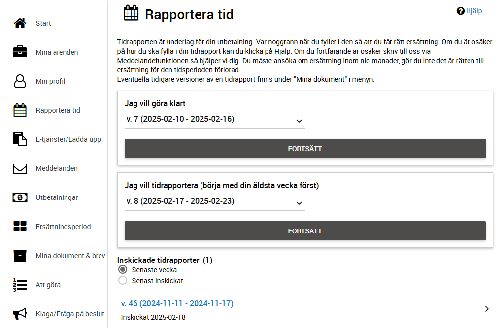 Rapportera tid